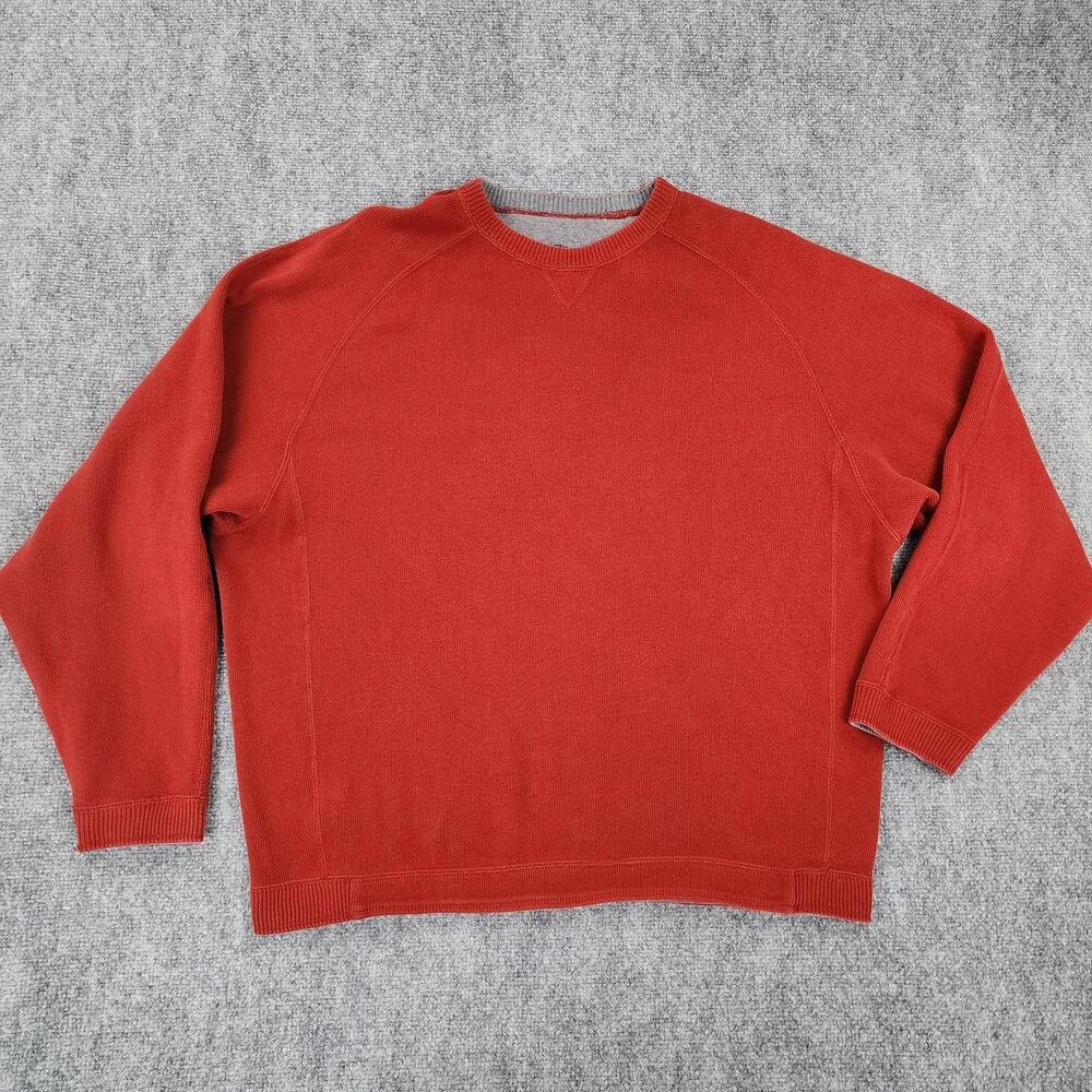 Tommy Bahama Sweater Mens XL Red Gray Reversible Long Sleeve Island Zone Flip
